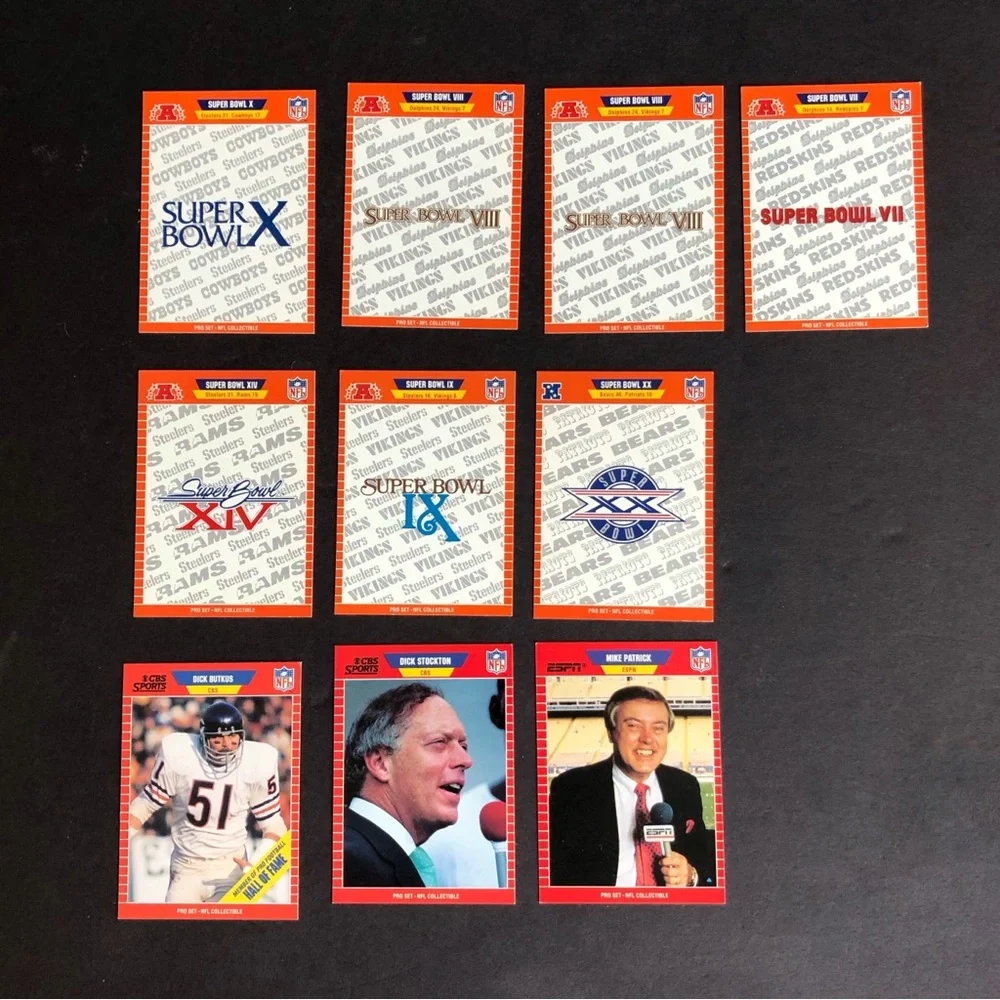 1989 NFL Offical Pro Set Football Card Lot of 120 Cards Super Bowl Excellent
